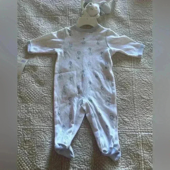 Vitamins Baby Blue Footed Sleepwear 100% Cotton Bear Design Size 3-6 Months - Picture 7 of 7